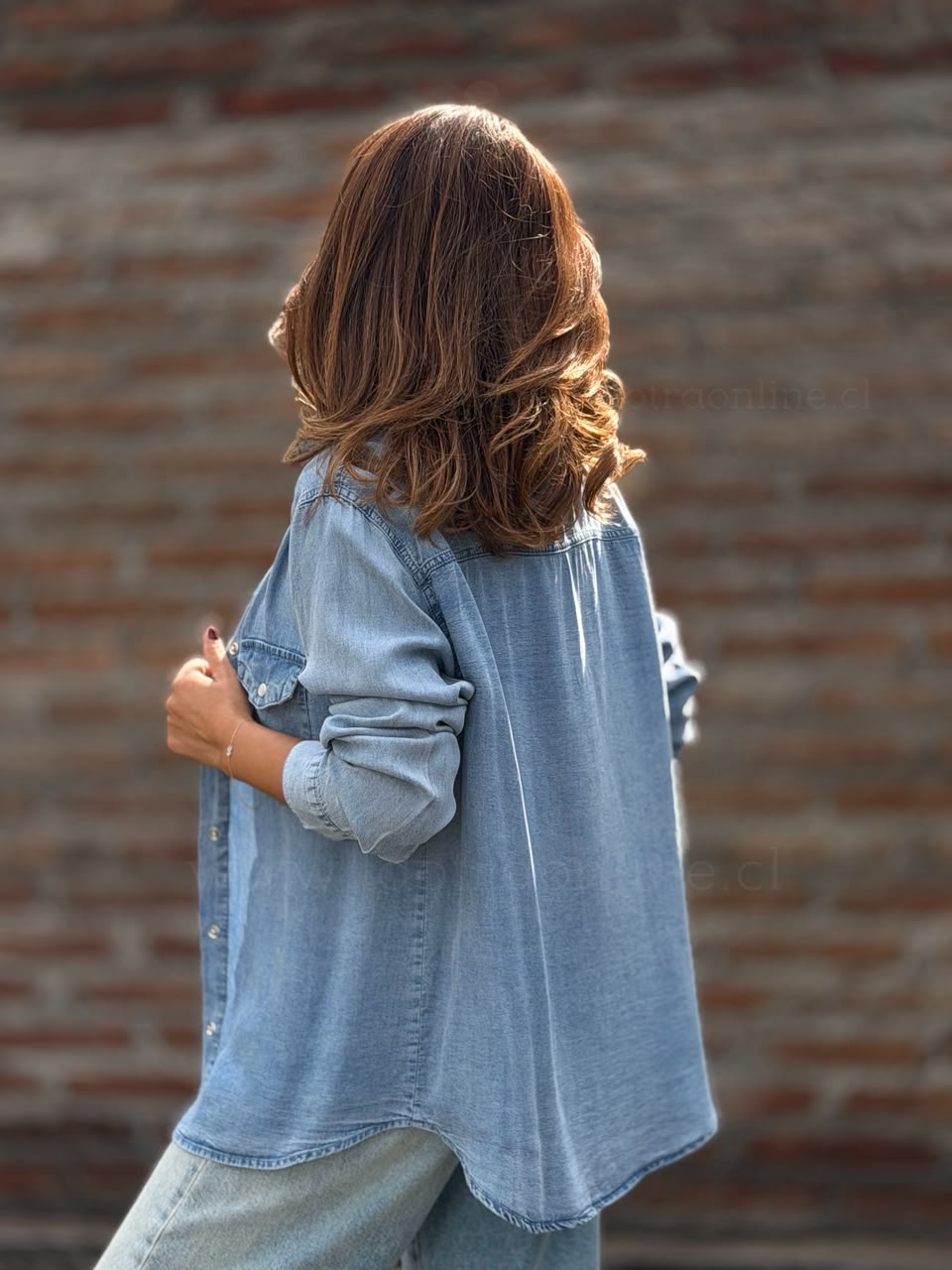 New blusa Tencel celeste