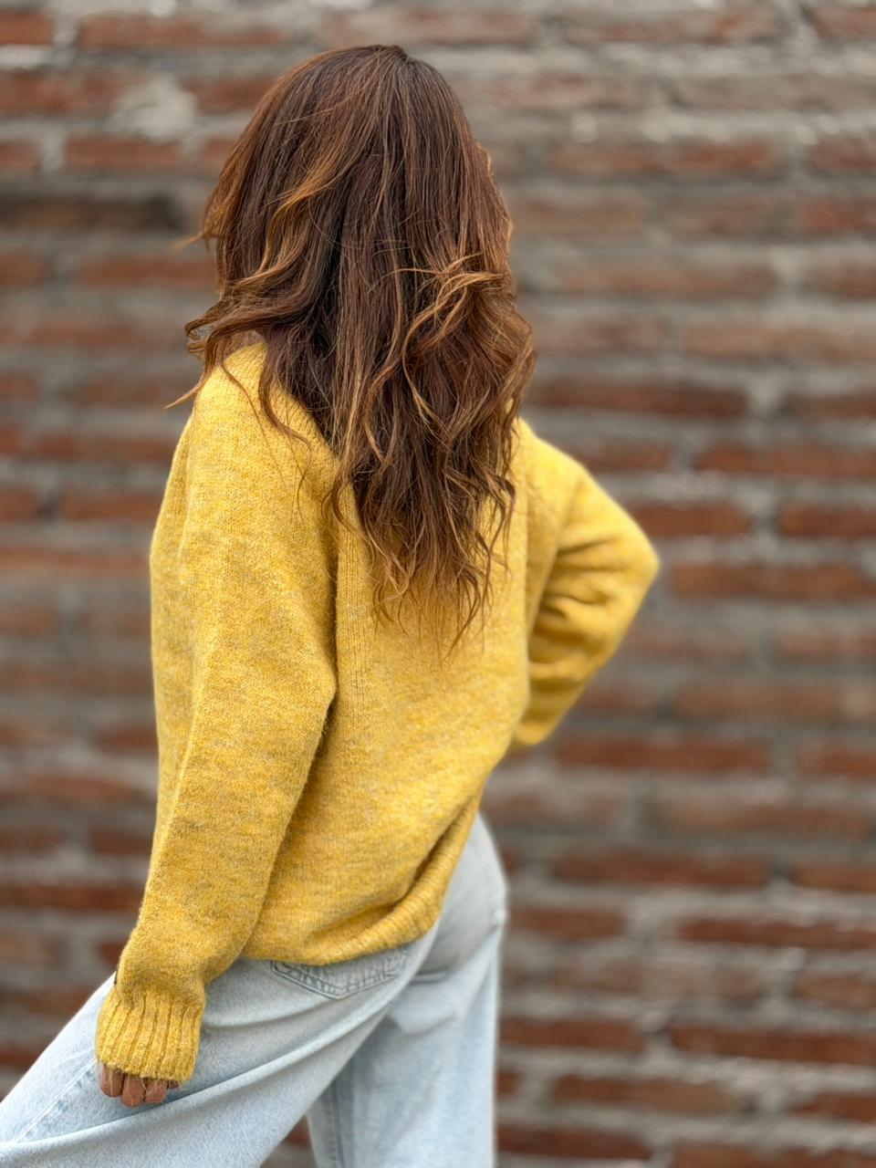 Sweater París Botones amarillo