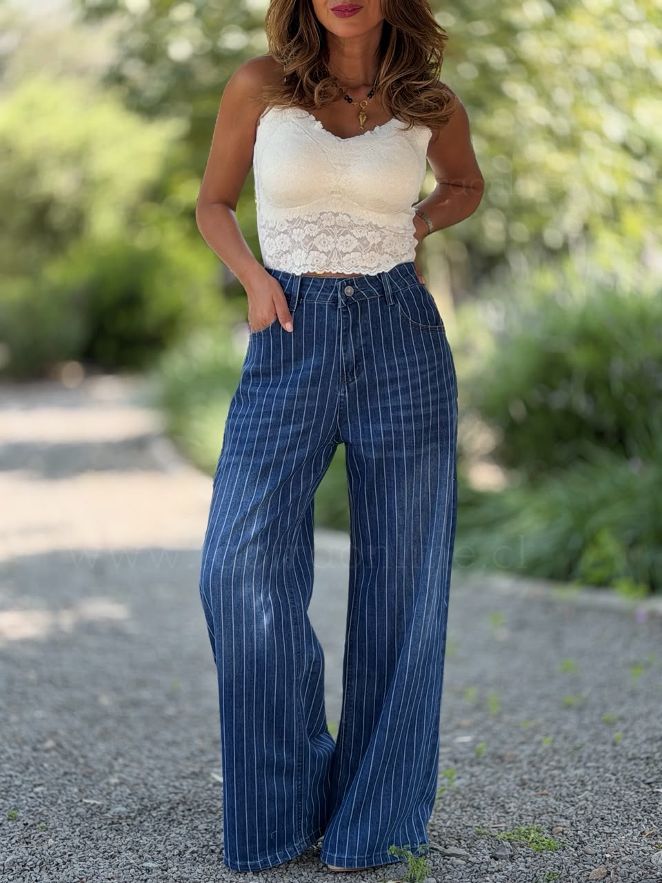 Jeans Rayas azul