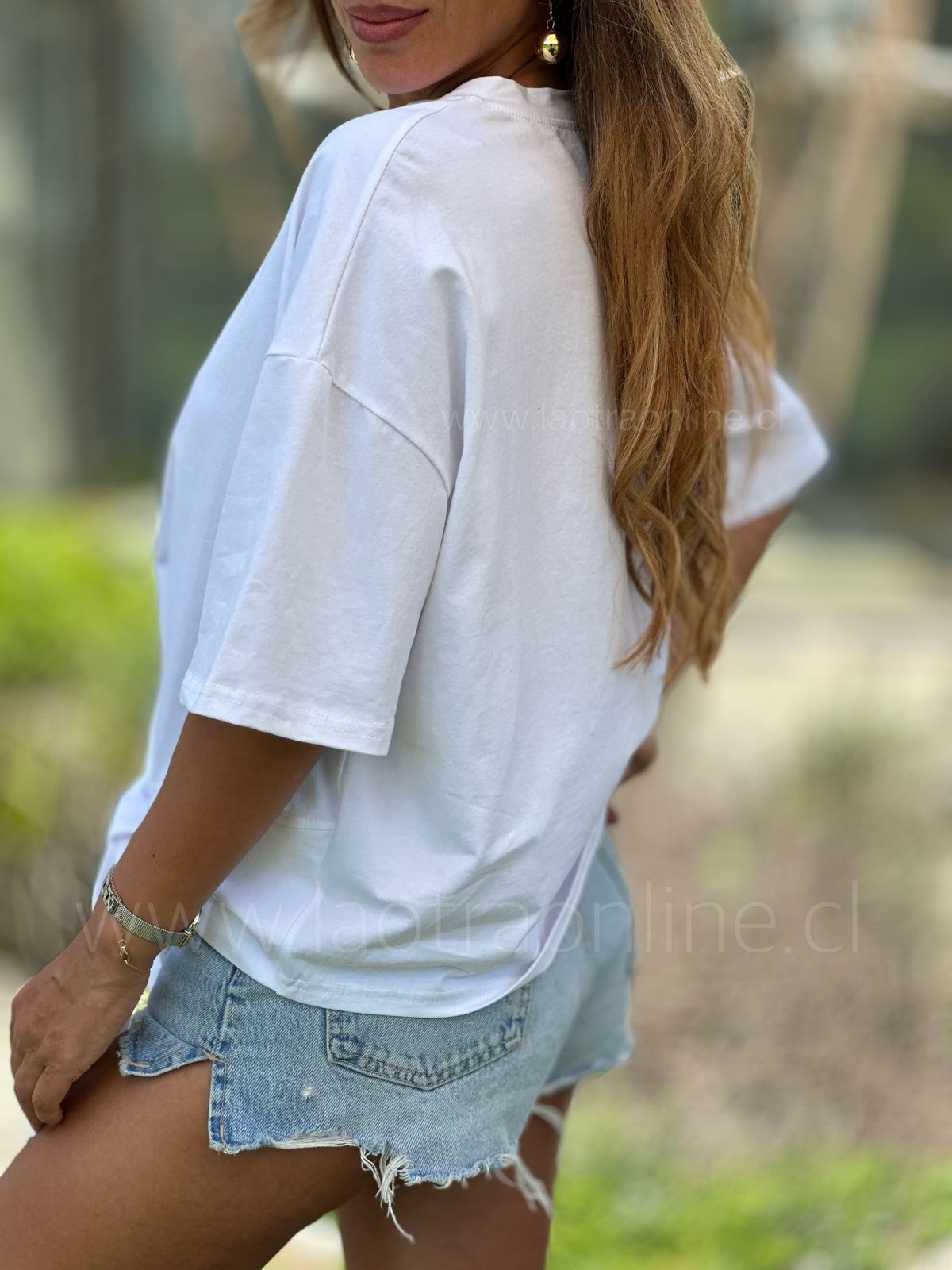 Polera New nudo blanco