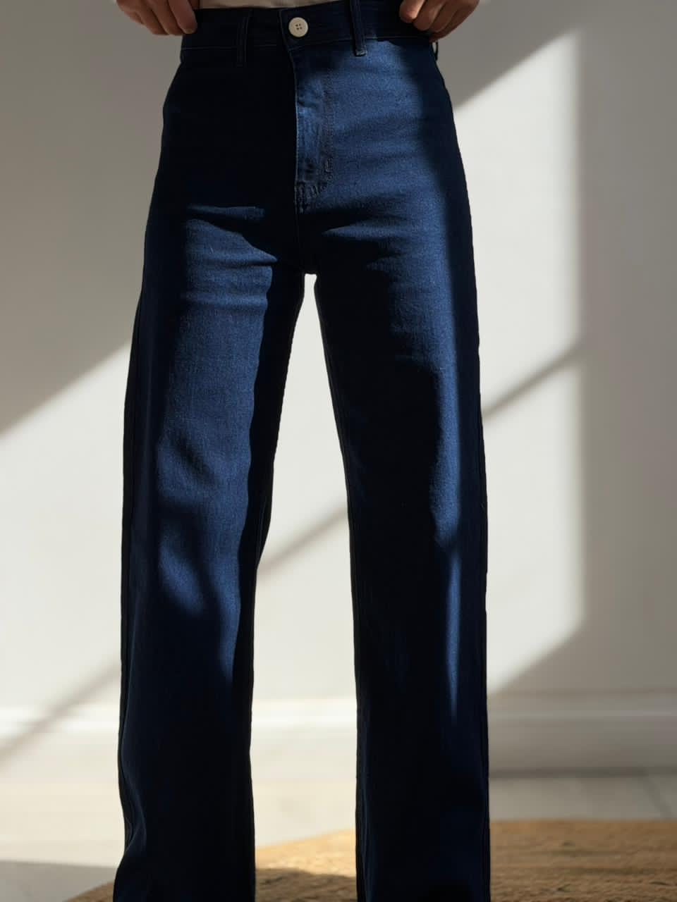 Wide Leg elasticado azul