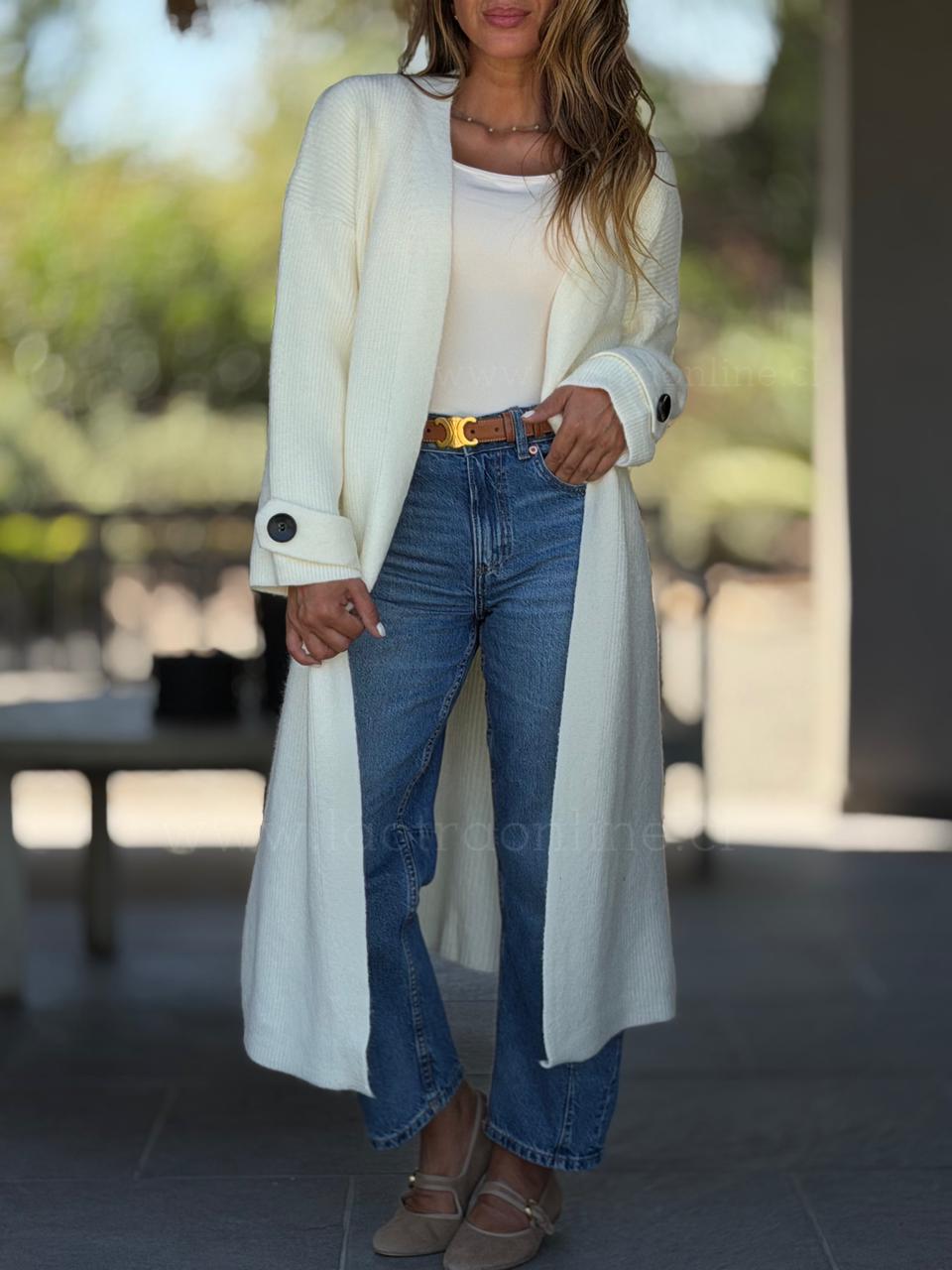 Maxi Cárdigan Sophie crema