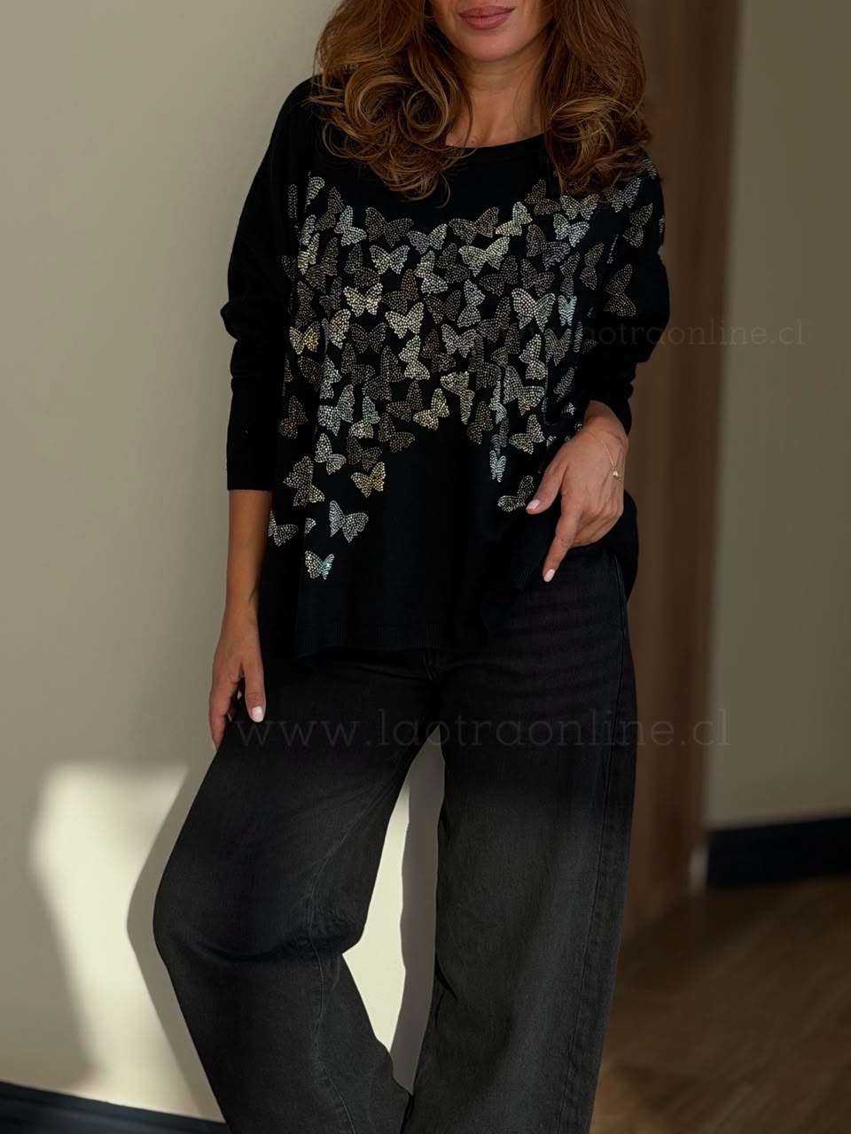 Sweater Mariposas negro