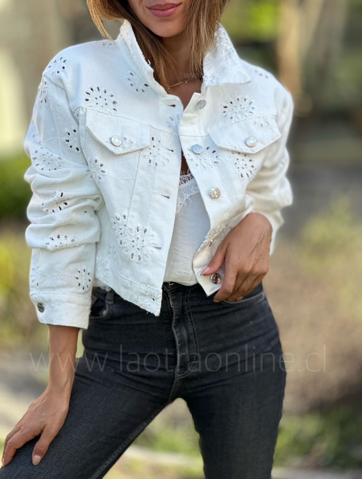 Chaqueta Broderie blanco