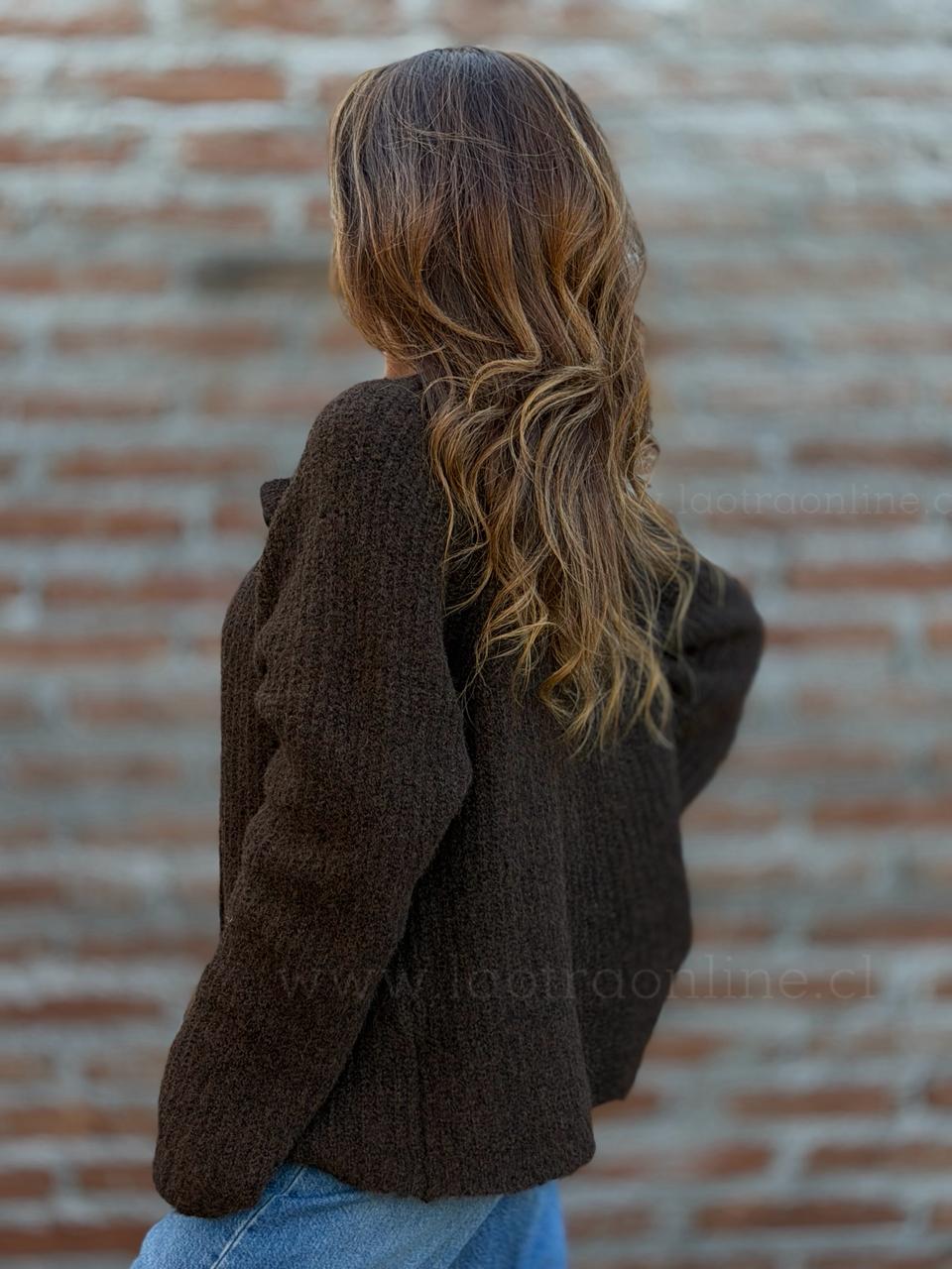 Sweater Corbata extra soft choco