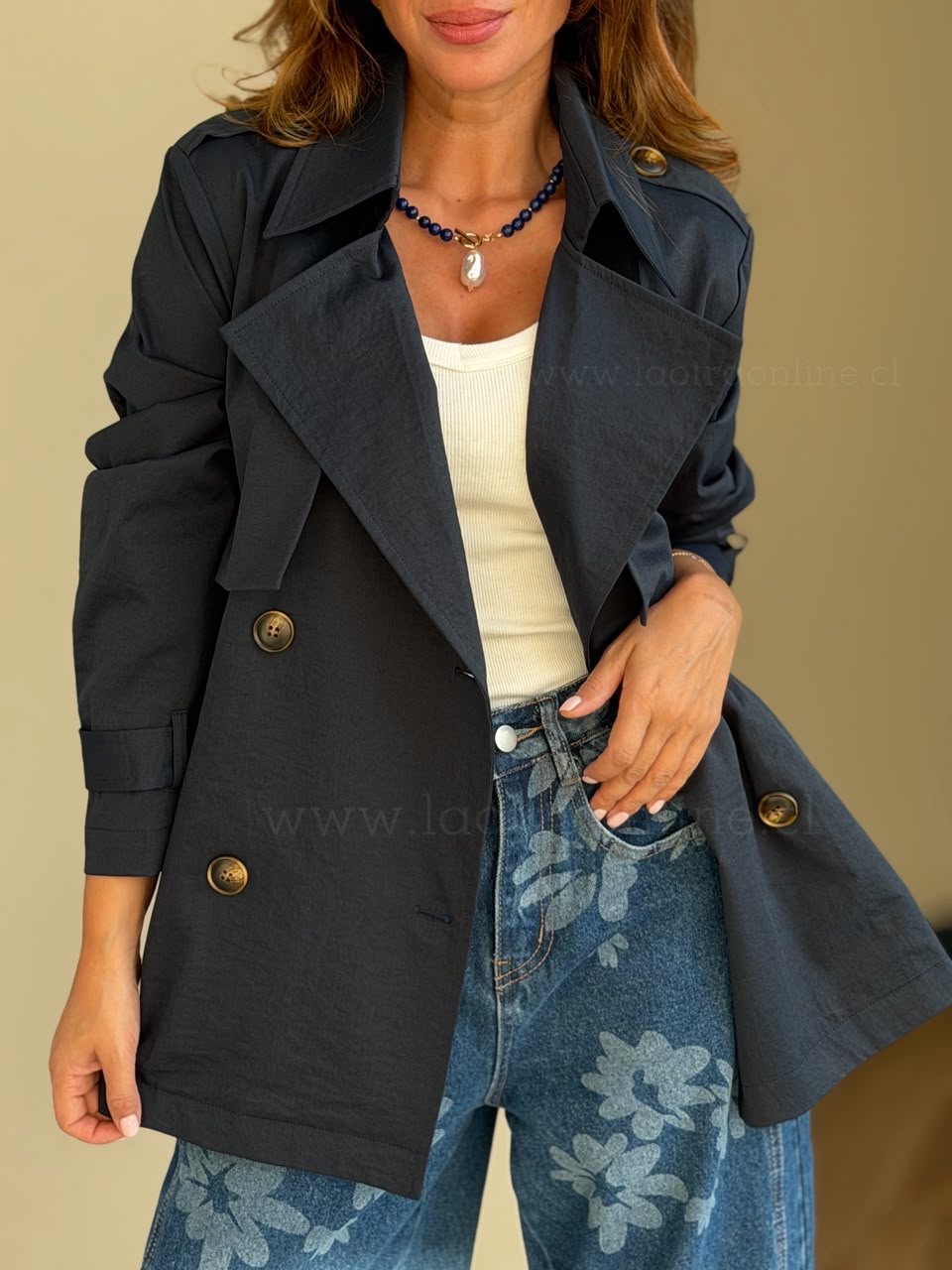 Trench Verano azul marino