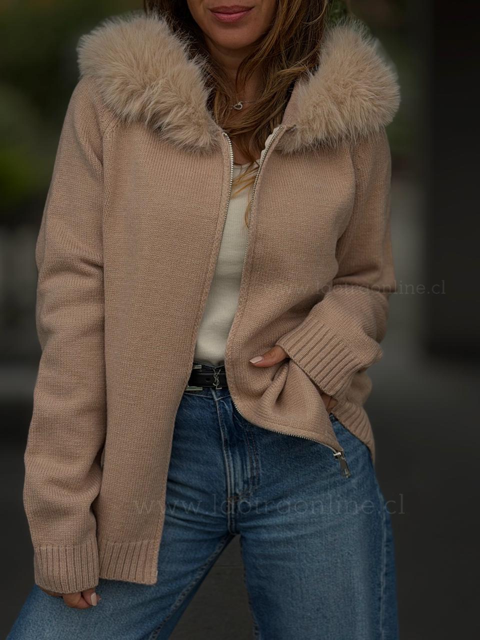 Chaqueta Cuello desmontable camel