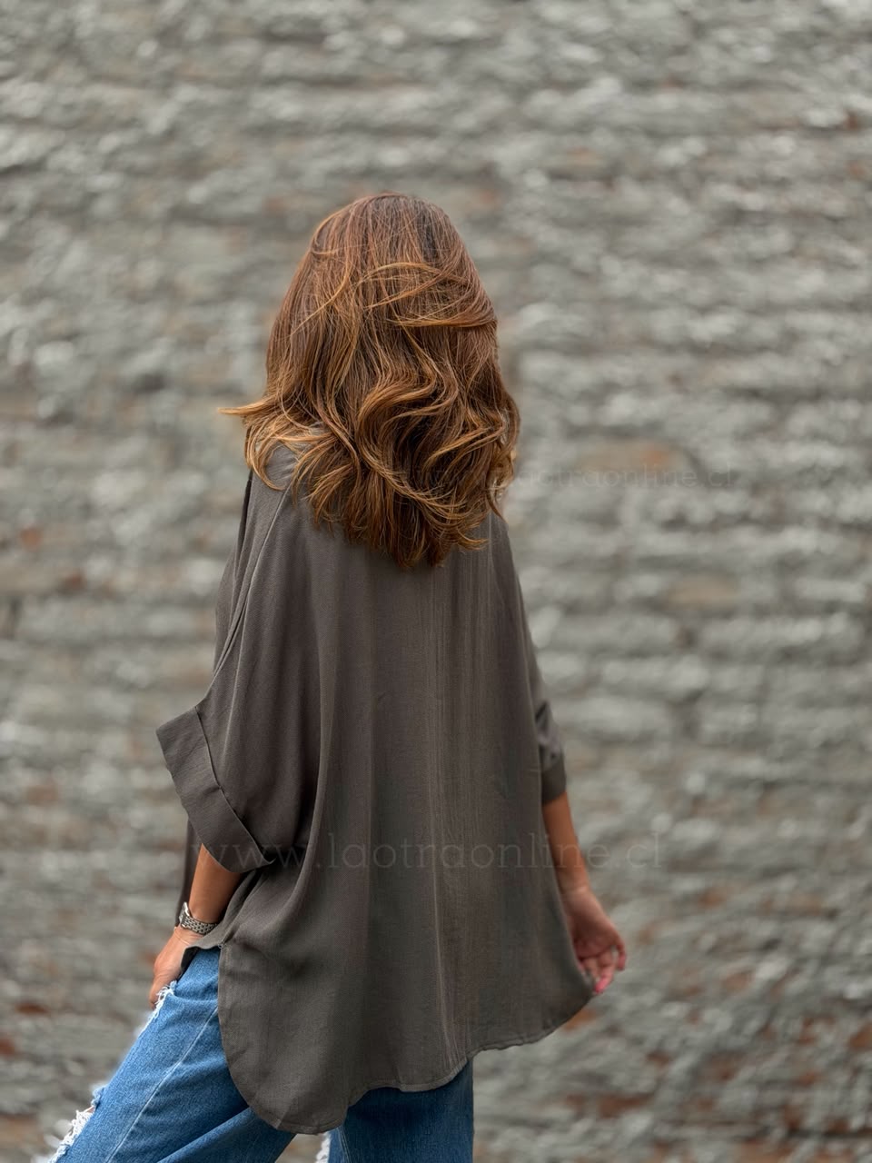 Blusa Imperio olivo/marengo