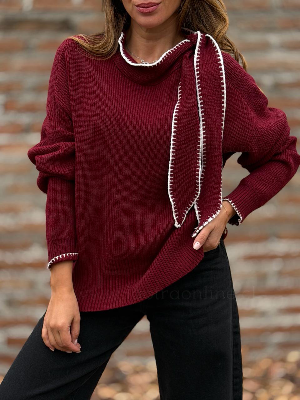 Sweater Luna lazo cherry