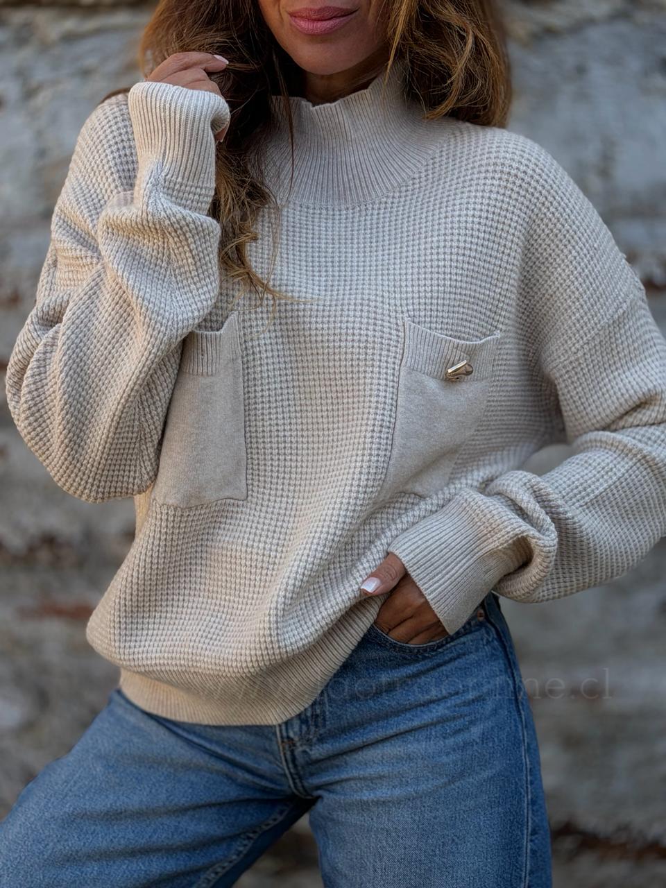 Sweater Tejido waffle arena