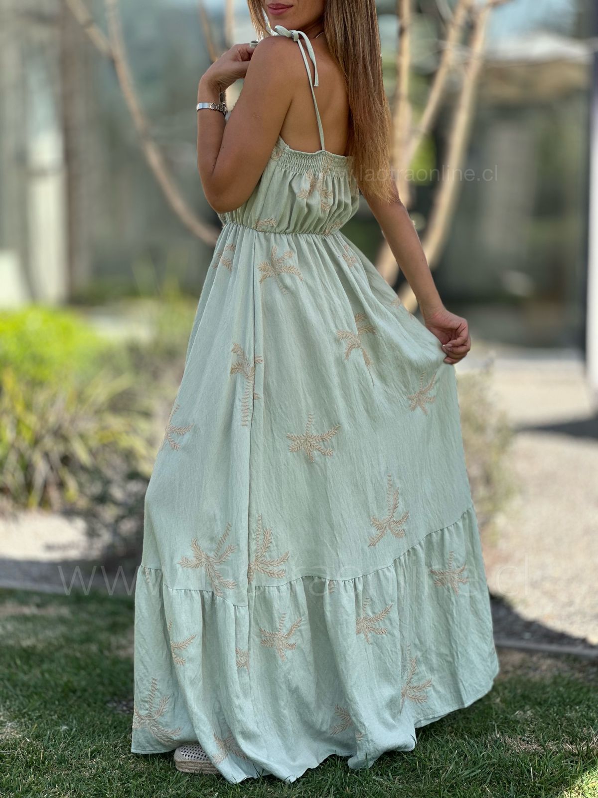 Vestido Palmeras menta