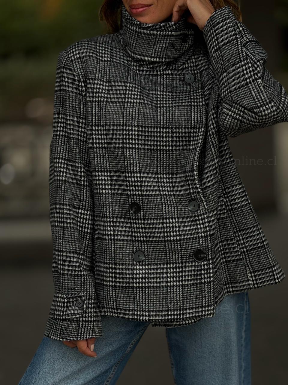 Abrigo Trench Cuadros gris