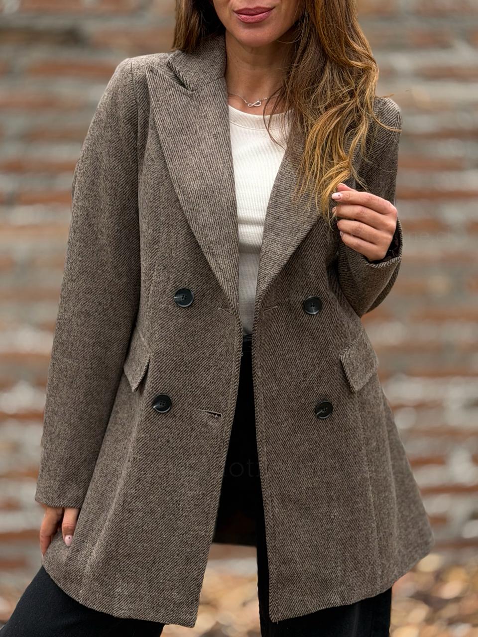 Blazer/Abrigo lana espiga perfecta marron