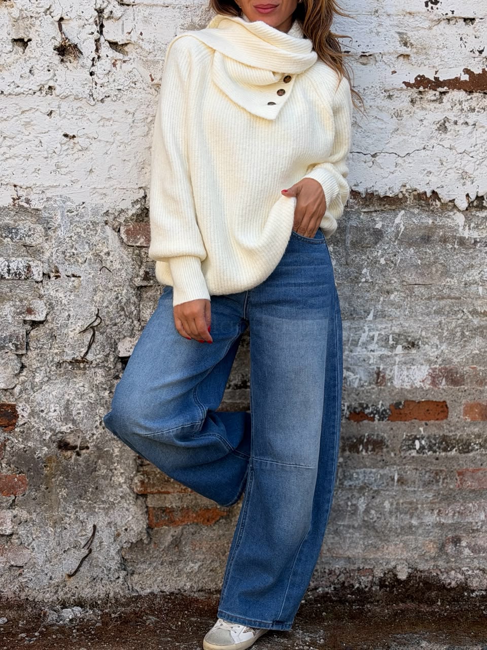 Sweater+Bufanda crudo
