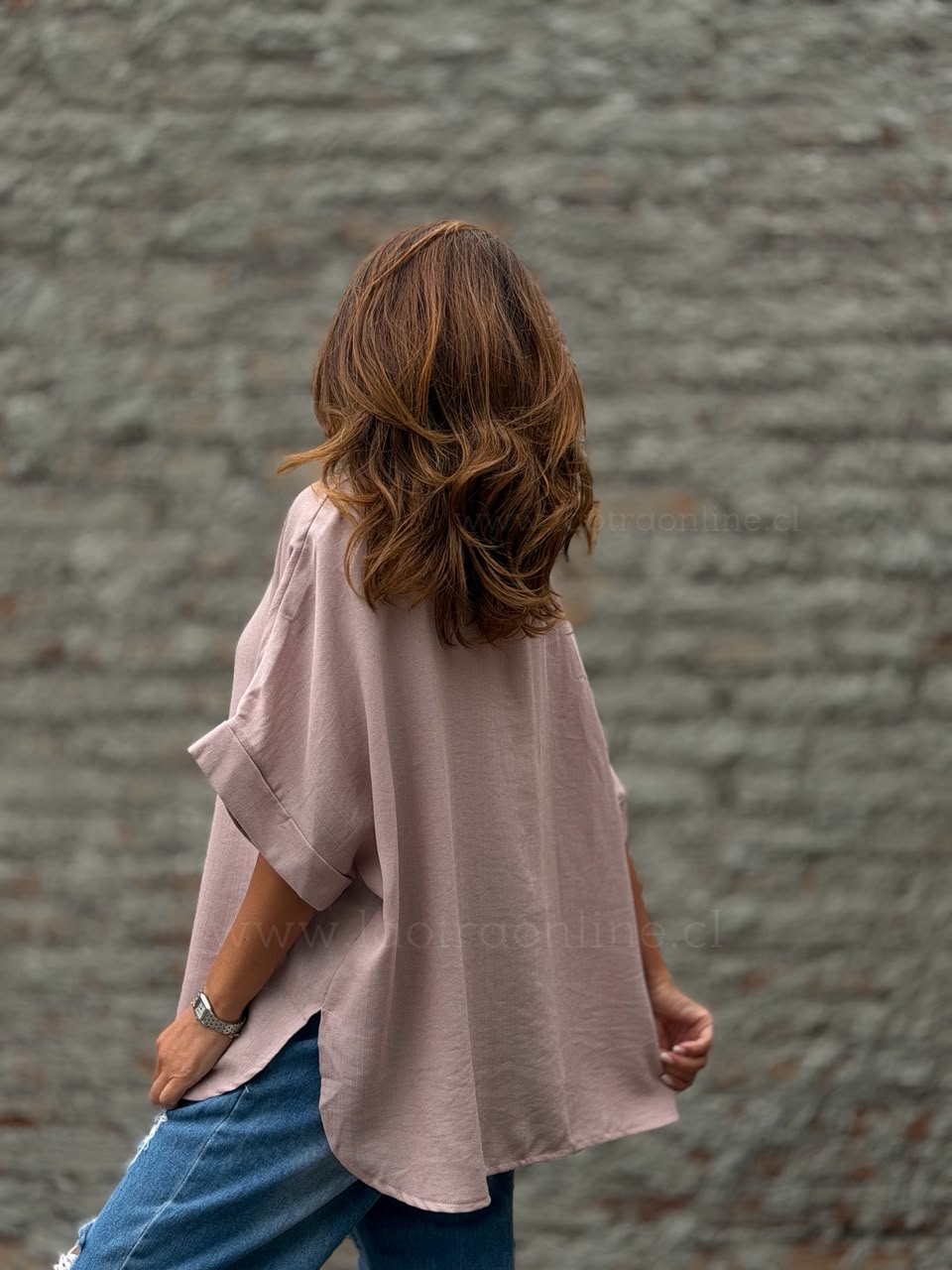 Blusa Imperio rosa/malva