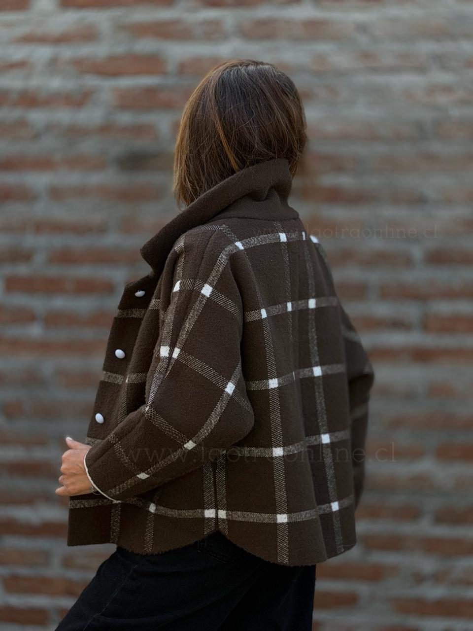 Abrigo New Cuadros marrón