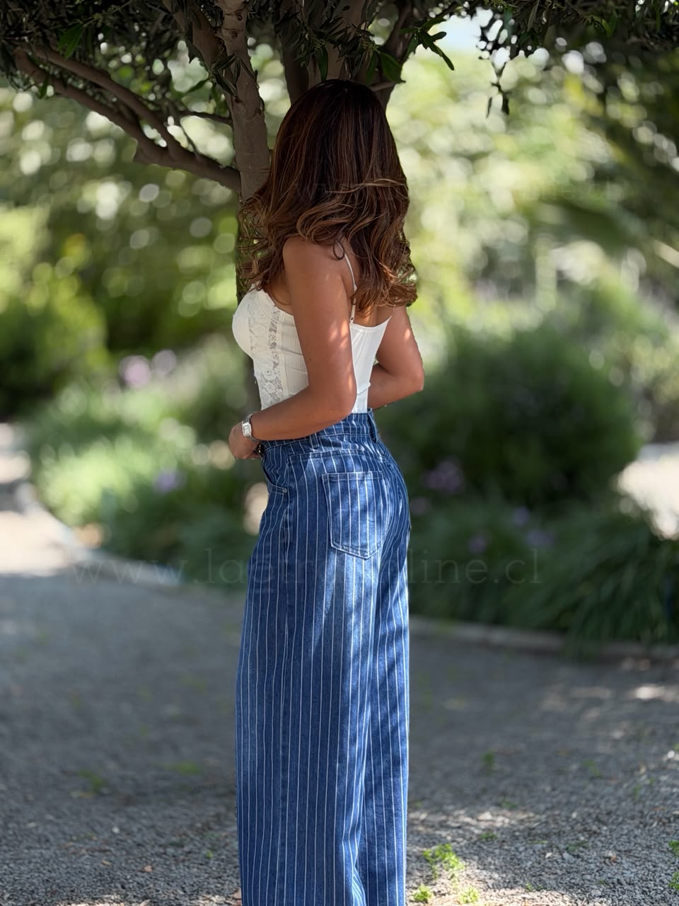 Jeans Rayas azul
