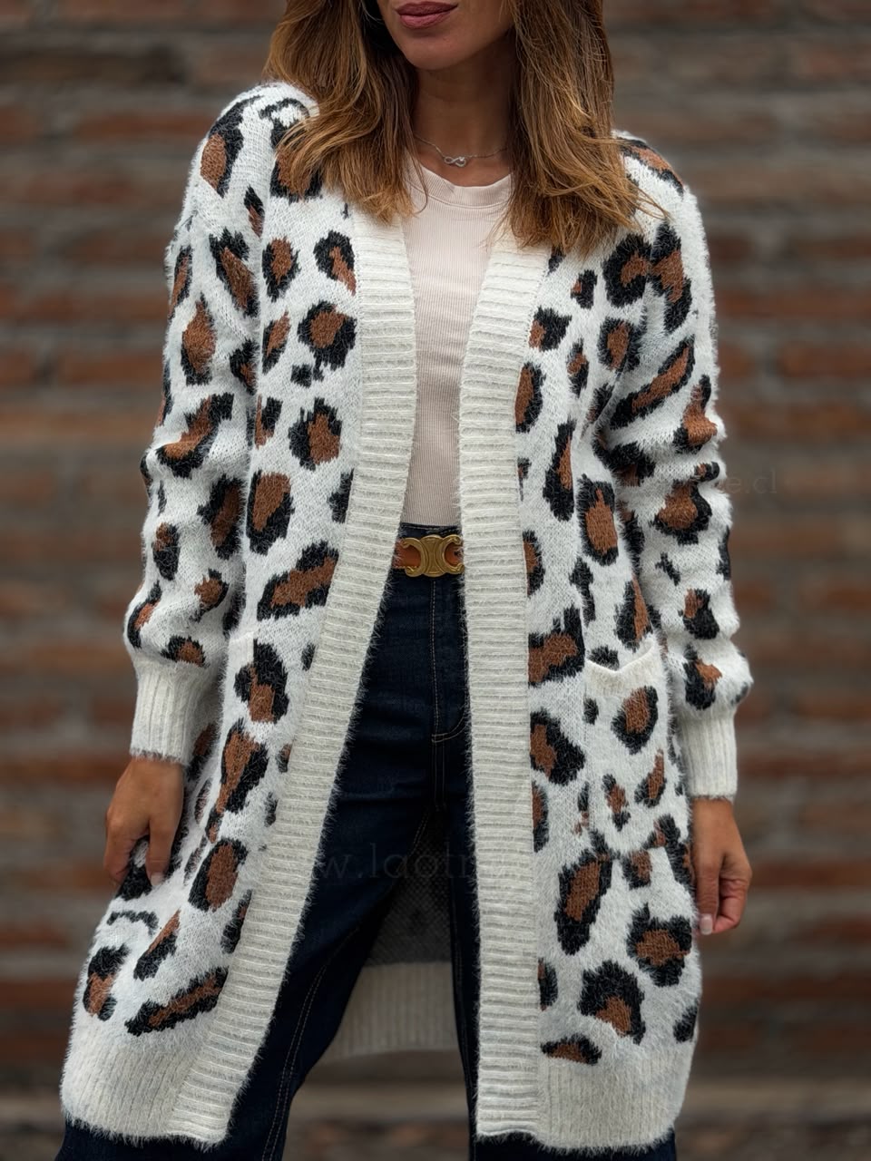 Cárdigan Print blanco