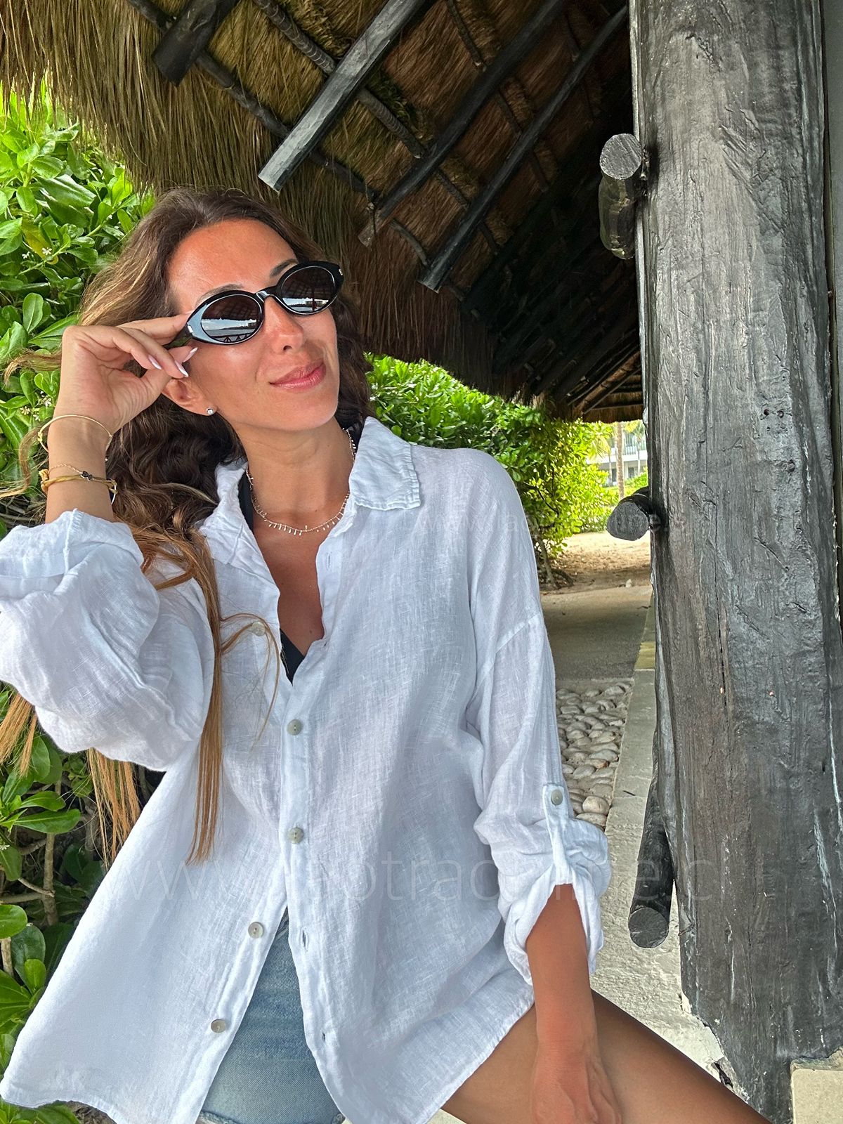 Blusa puro lino Italia blanco