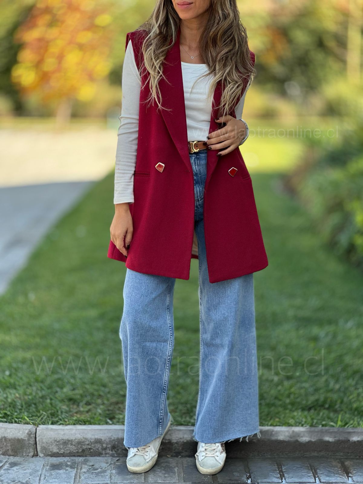Blazer sin Mangas cherry