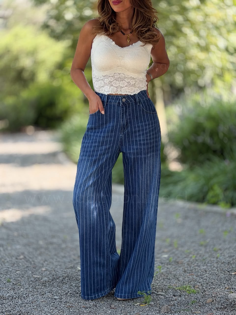 Jeans Rayas azul