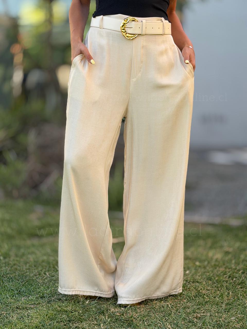 Pantalón+Cinturón crema
