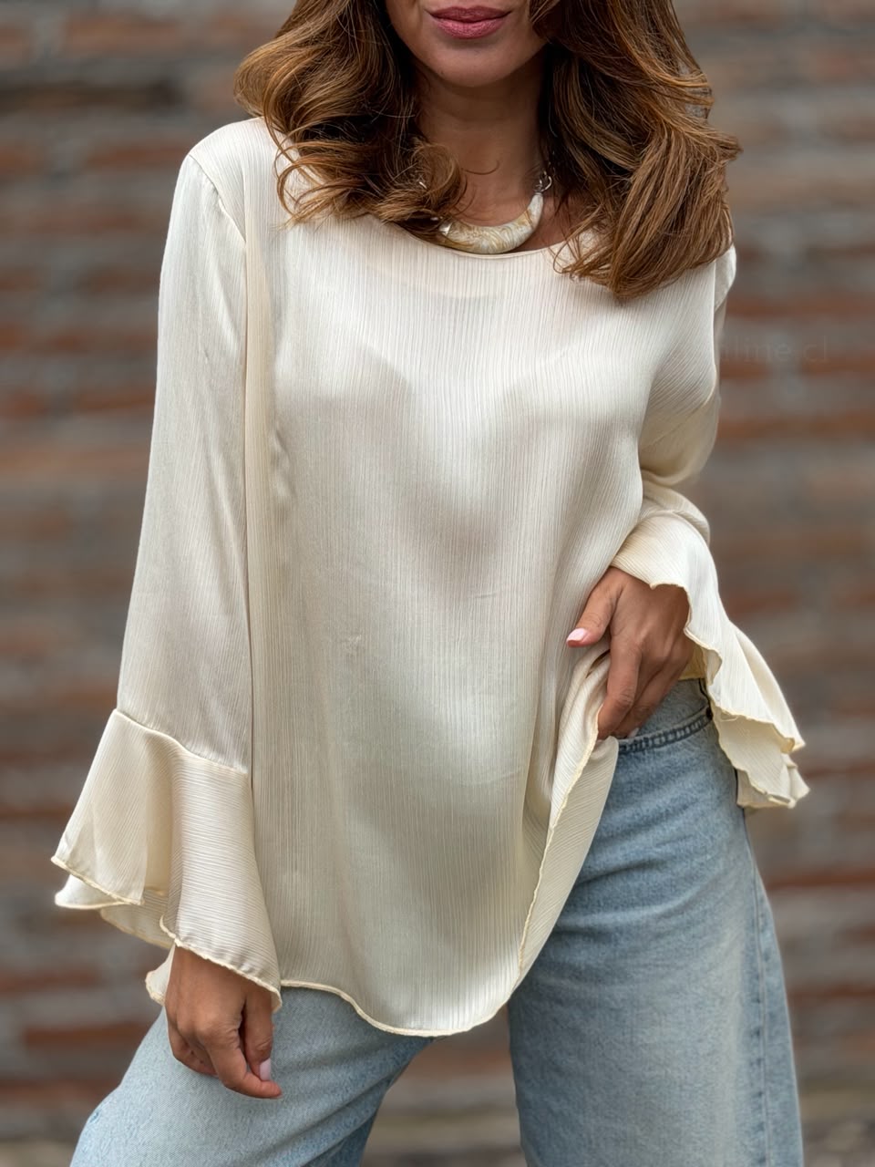 Blusón Oxford perla