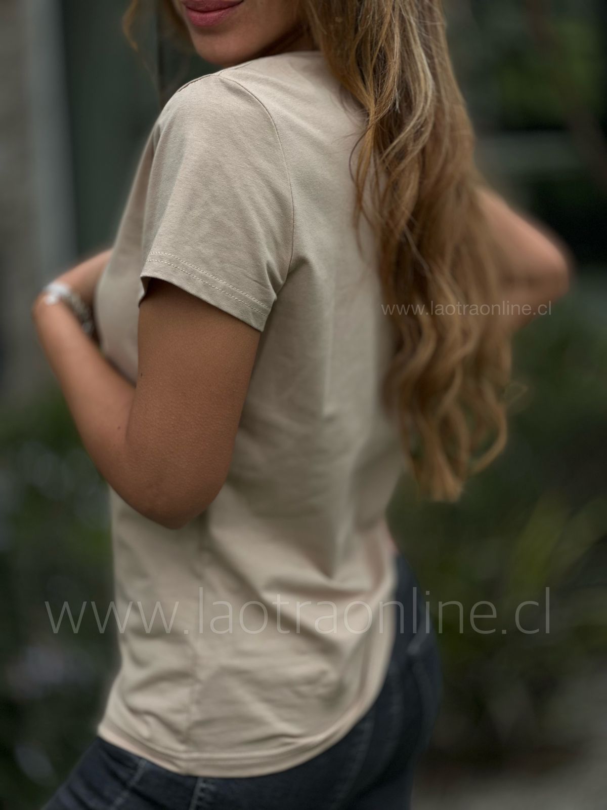 Polera cuello cuadrado nude