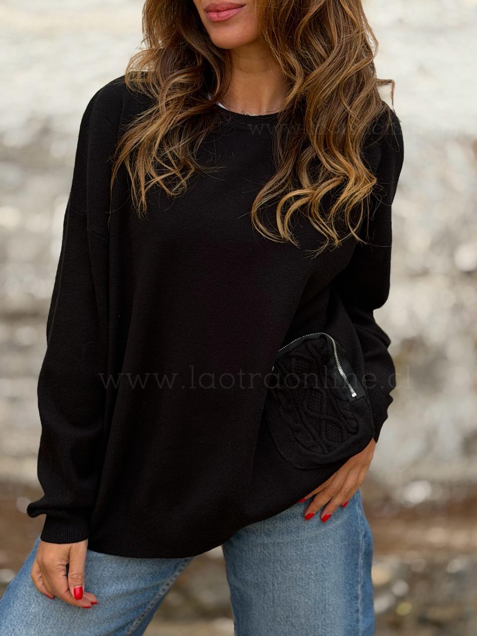 Sweater Bolsillo negro