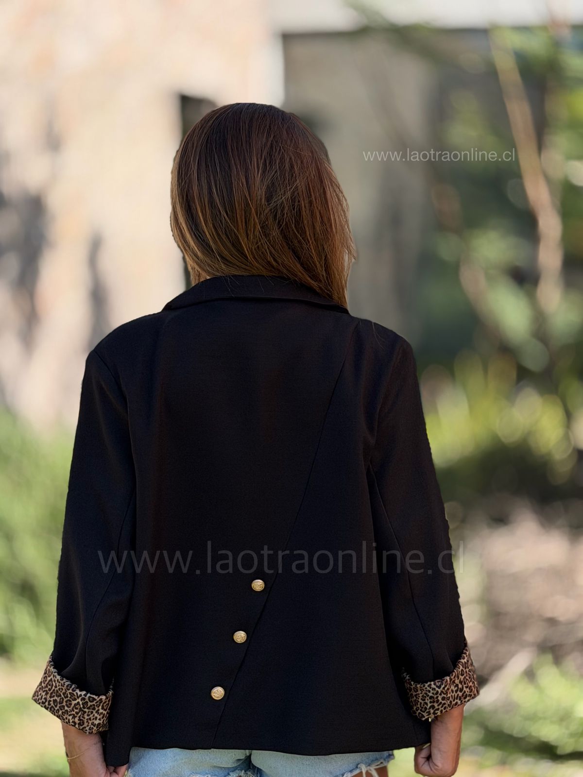 Blazer Print espalda preciosa negro