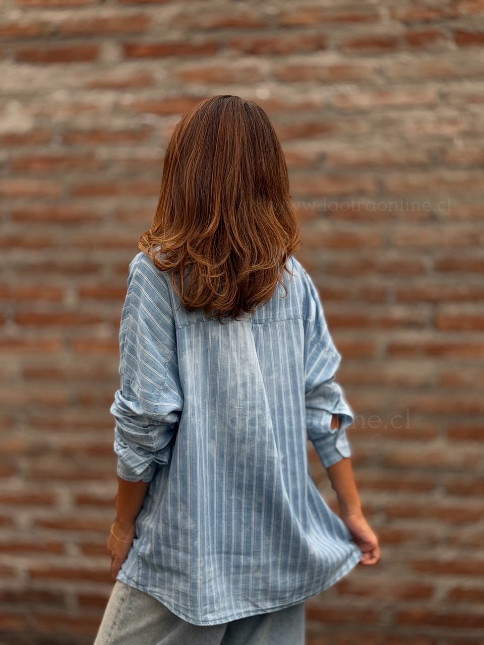 Camisa Tencel Tie Dye celeste