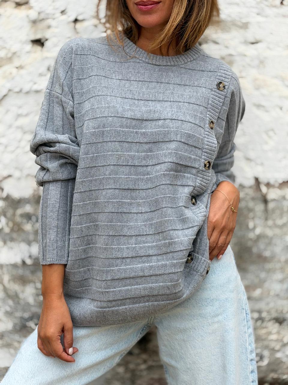 Sweater Botones gris