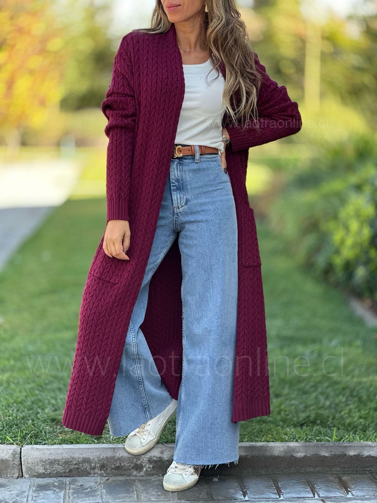 Maxi Cardigan Cosmopolita cherry