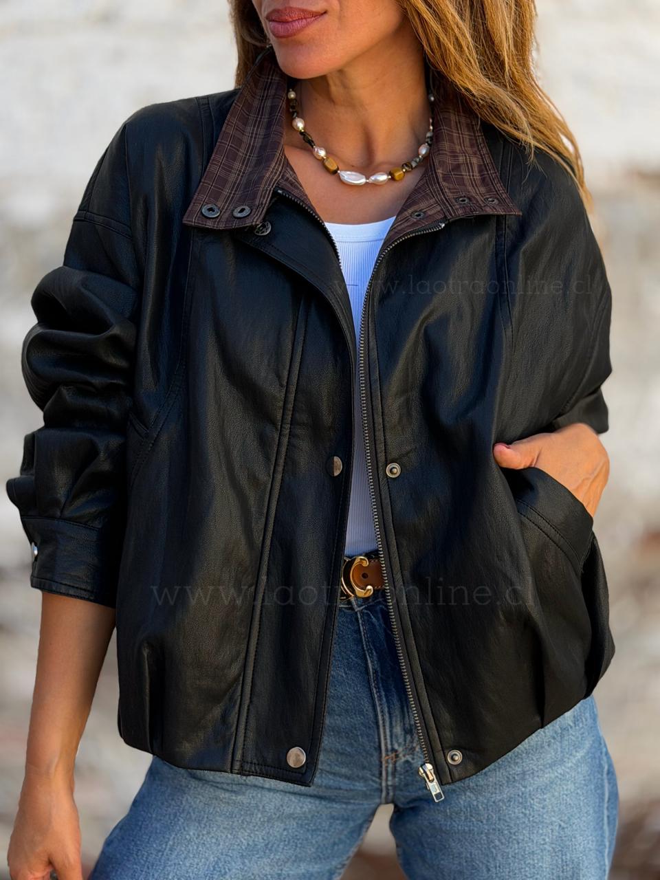 Chaqueta Harrington tendencia negro