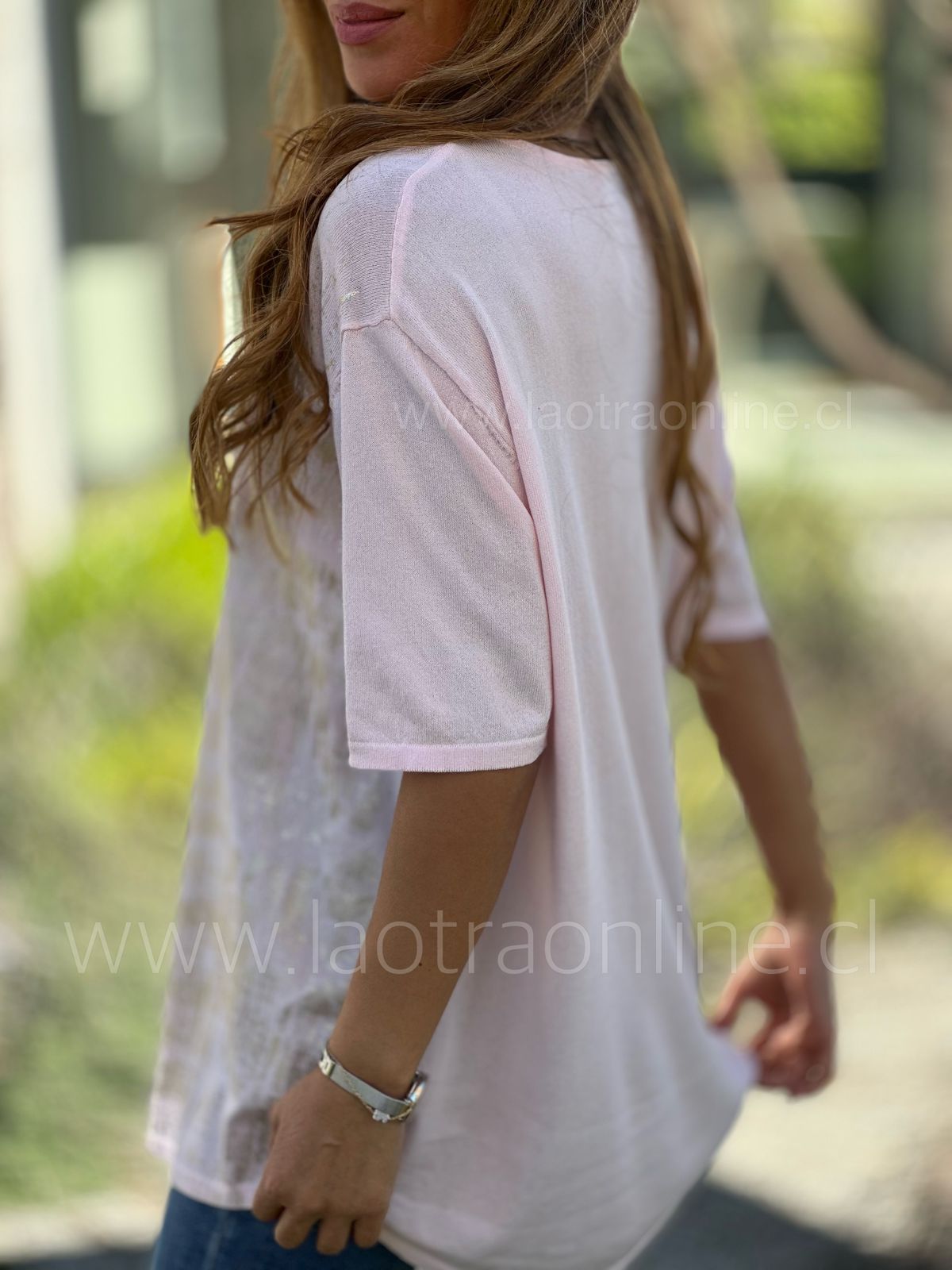 Polera Brillitos rosa