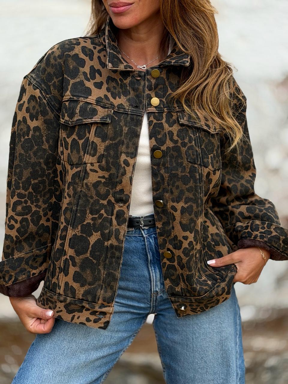Chaqueta mezclilla Print