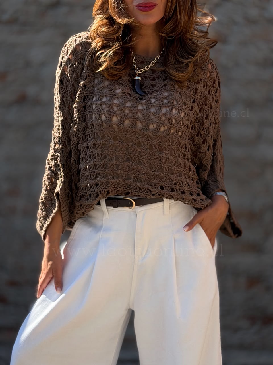 Sweater calado moka