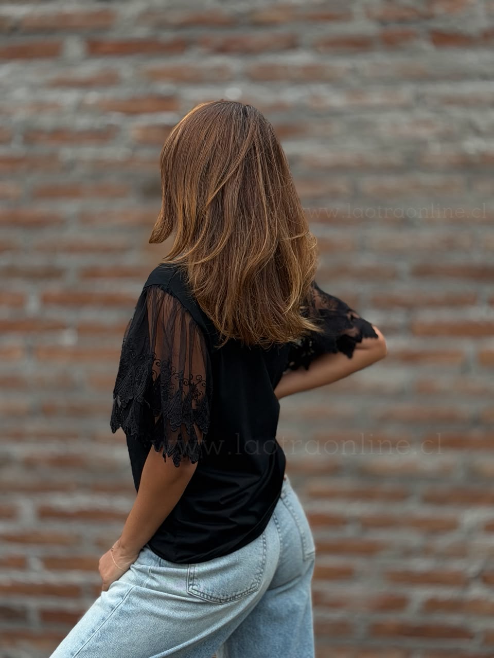 Polera Manga Deli negro