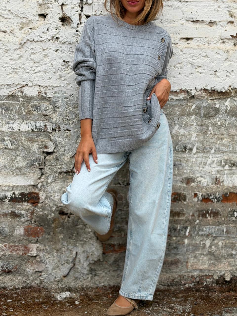 Sweater Botones gris