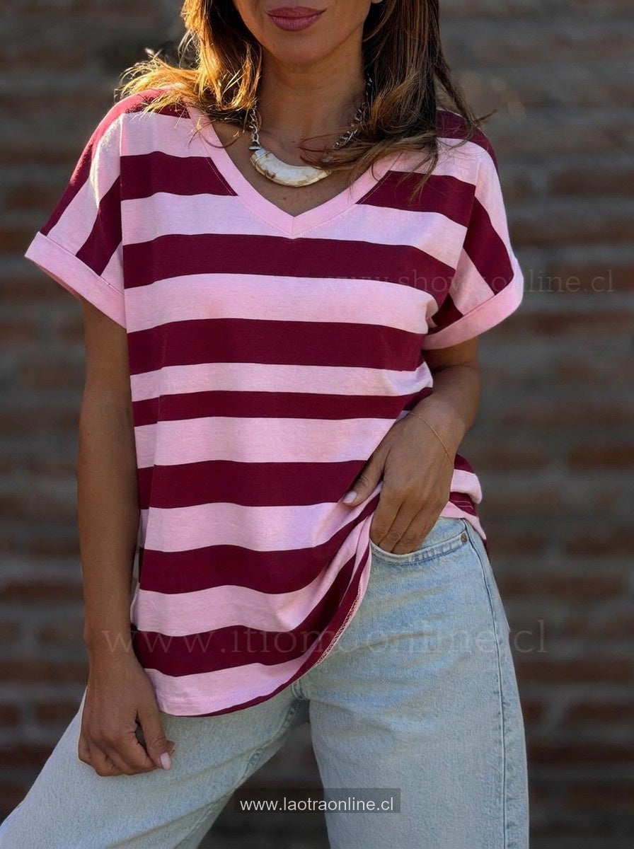 Polera New Crazy rosa/cherry