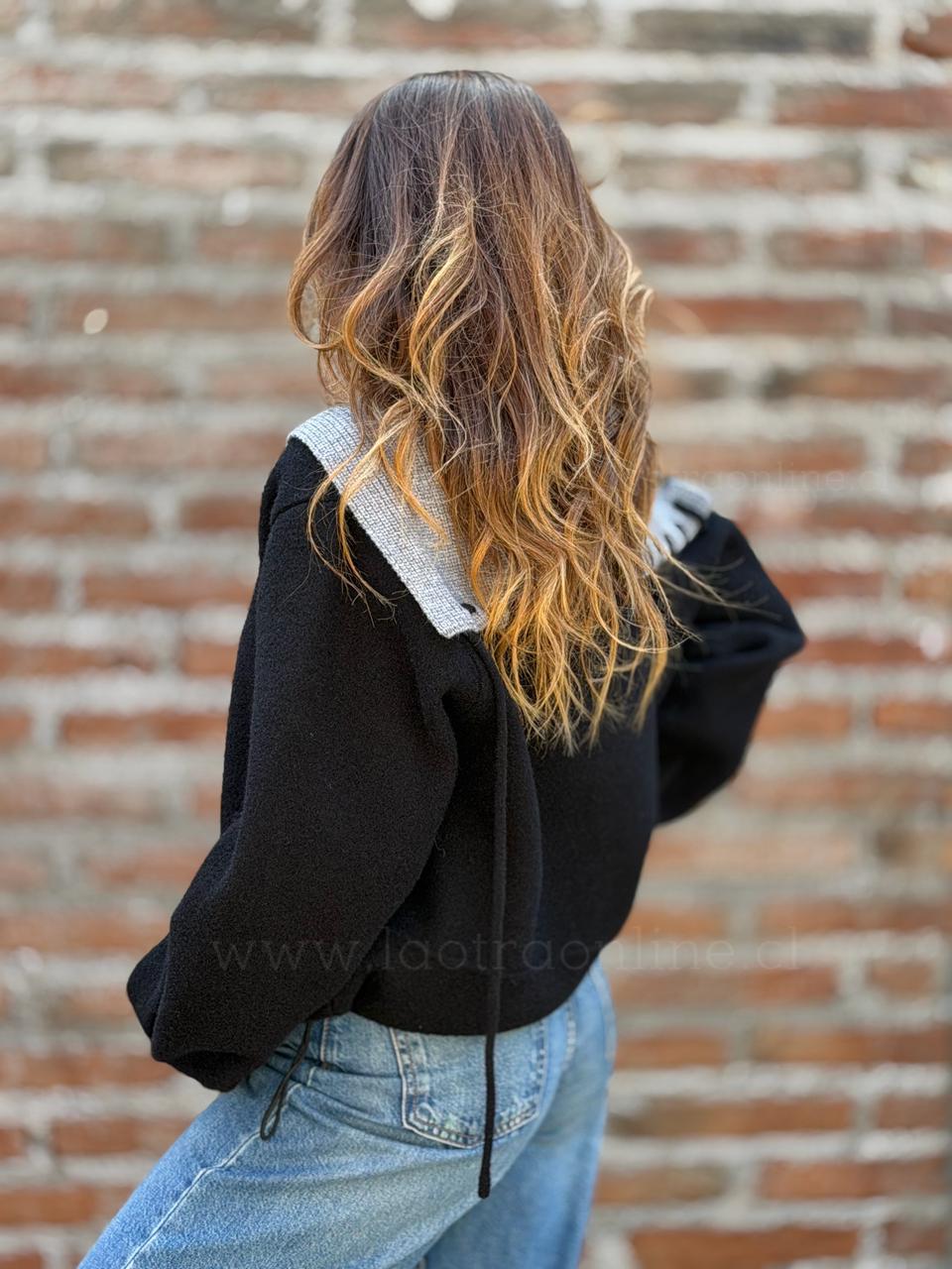Abrigo Cuello Majestuoso negro