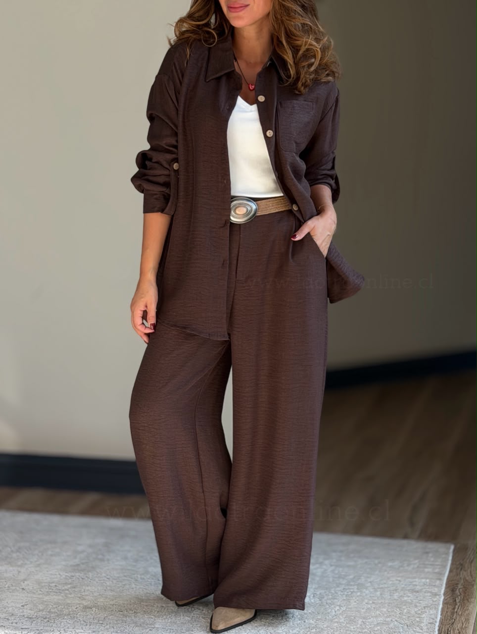 Set Pantalón+Blusa marrón
