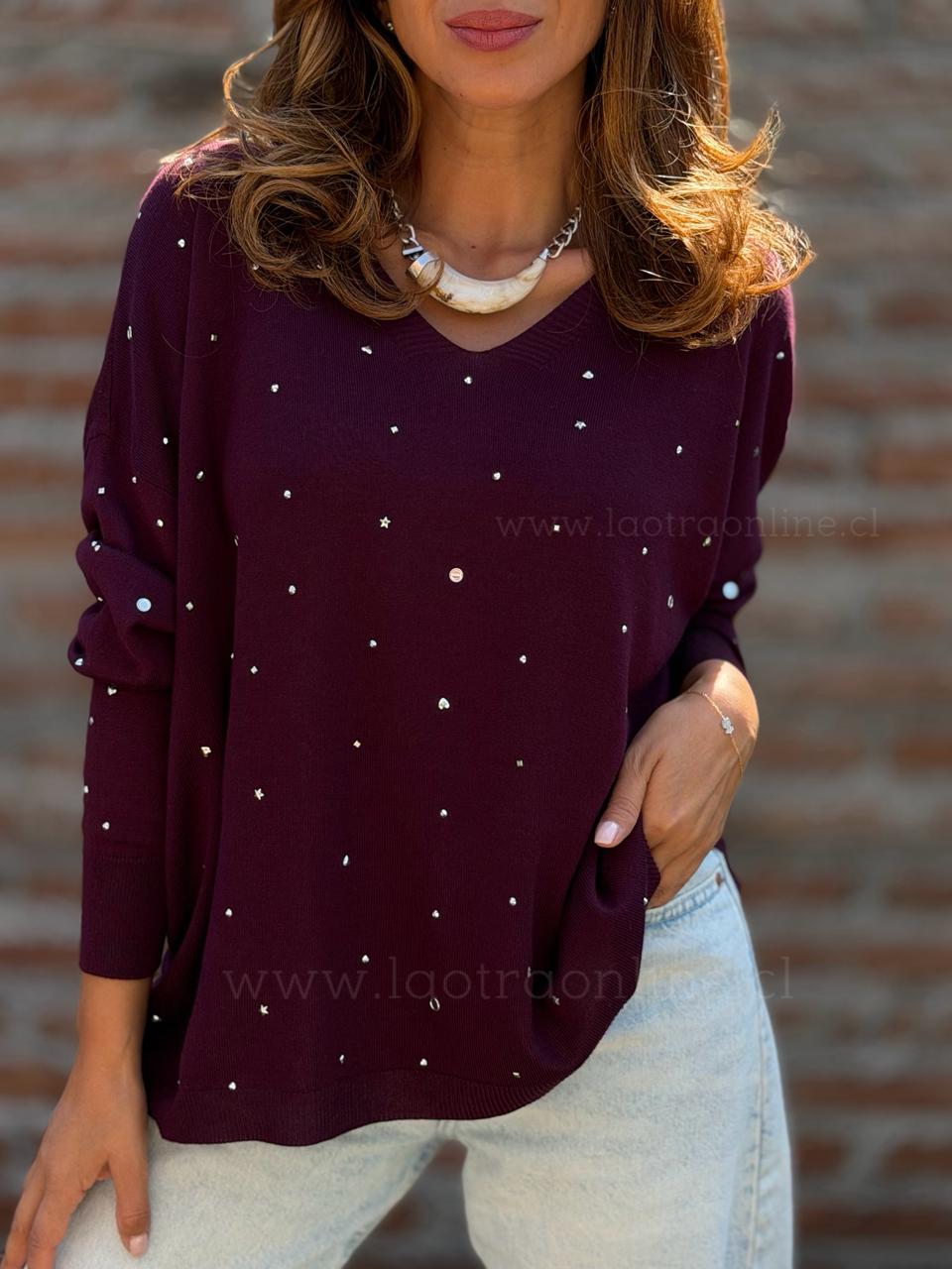 Sweater Tachas uva