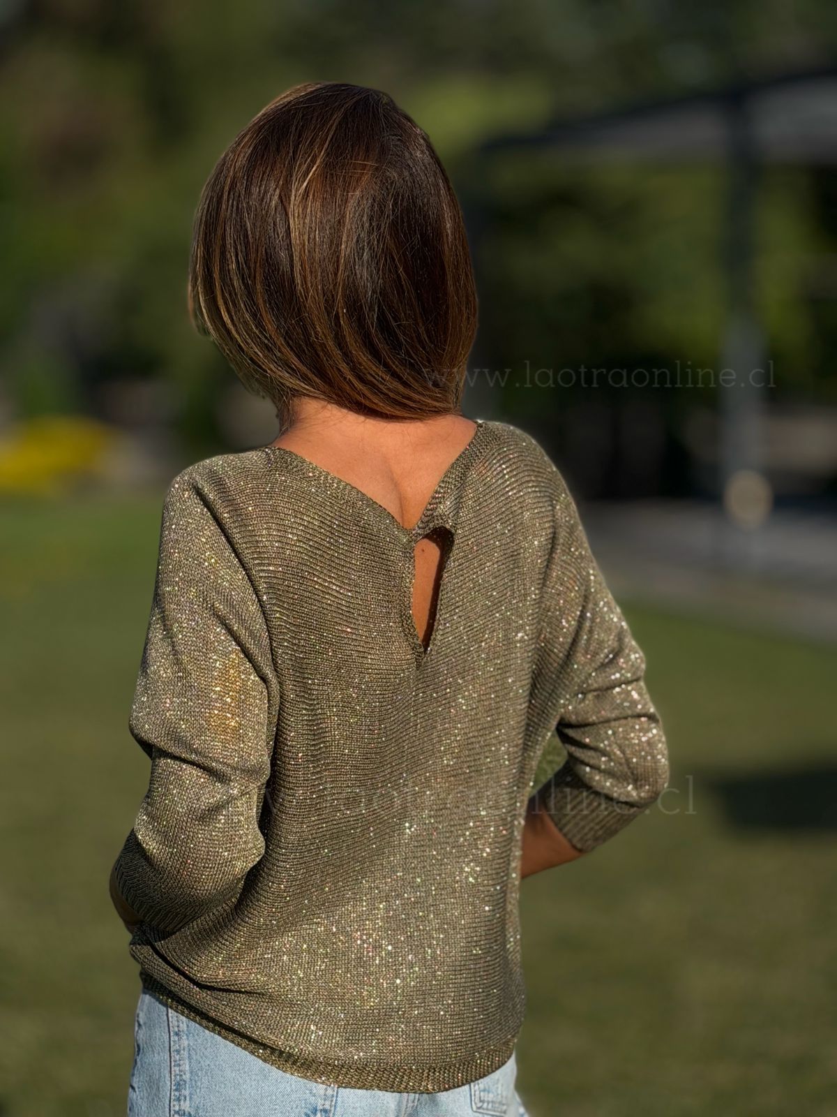 Sweater Hilo lurex olivo