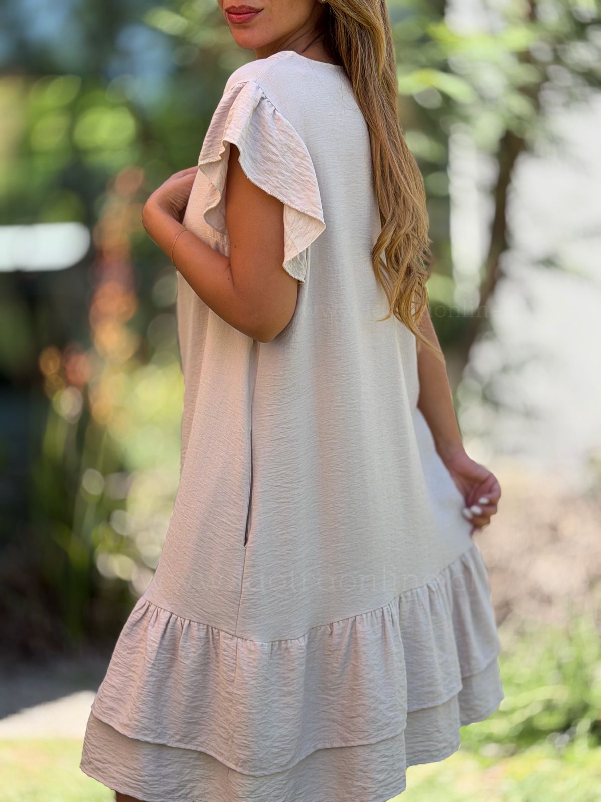 Vestido Vuelitos crema