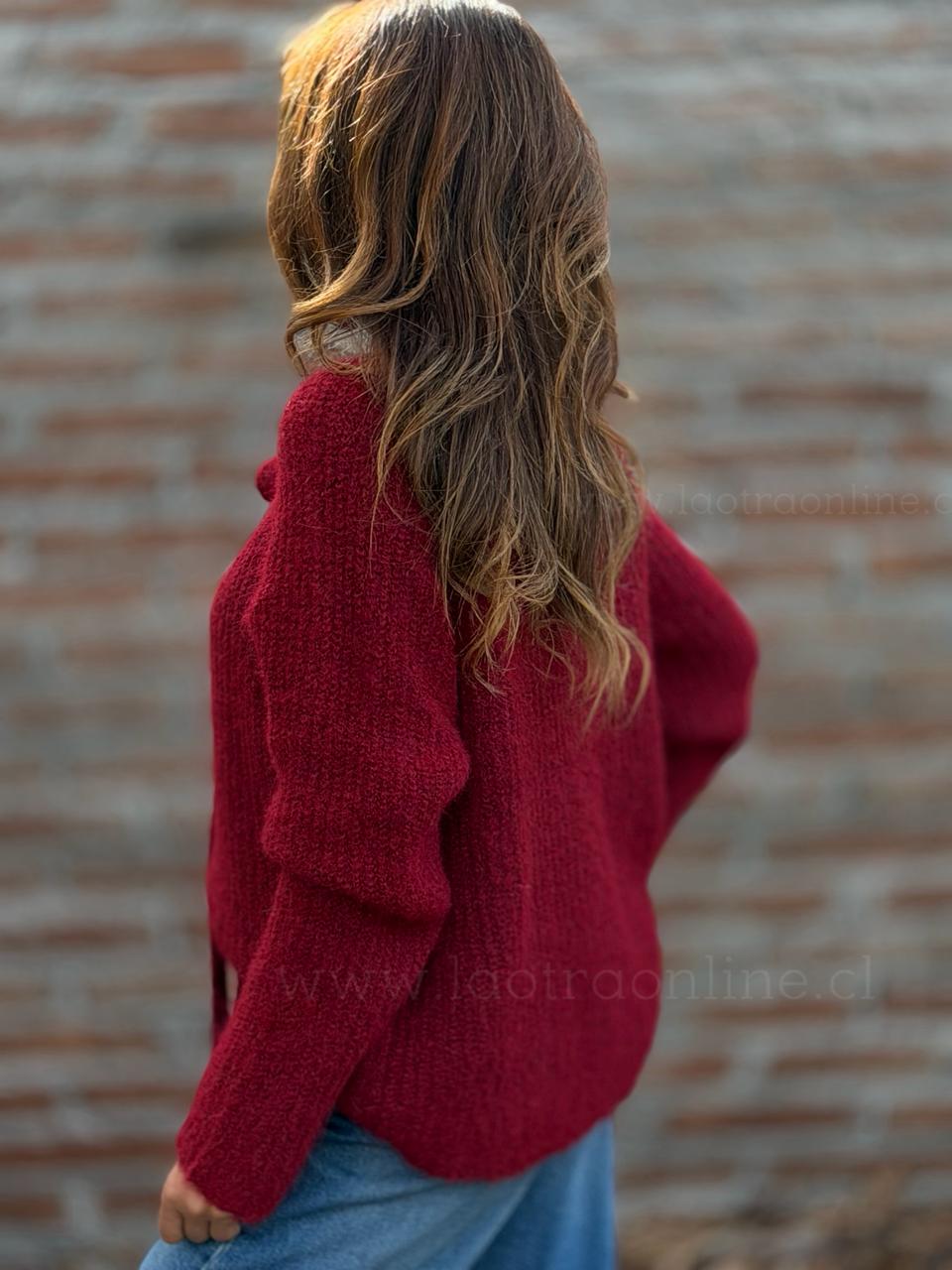 Sweater Corbata extra soft cherry