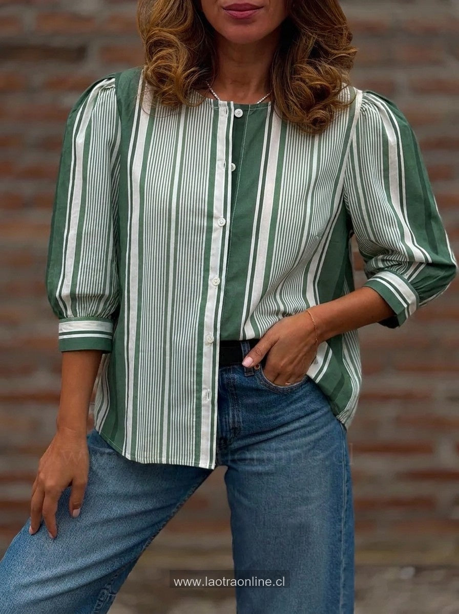 Blusa rayas verde