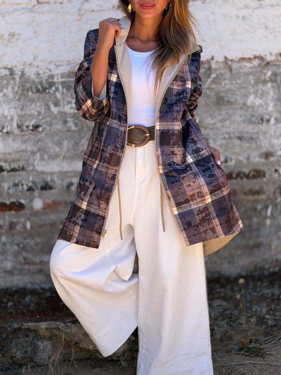 Gabardina Reversible crema