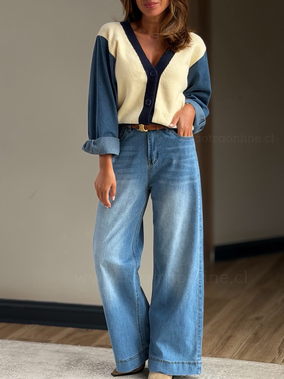 Jeans mezclilla basta gruesa celeste