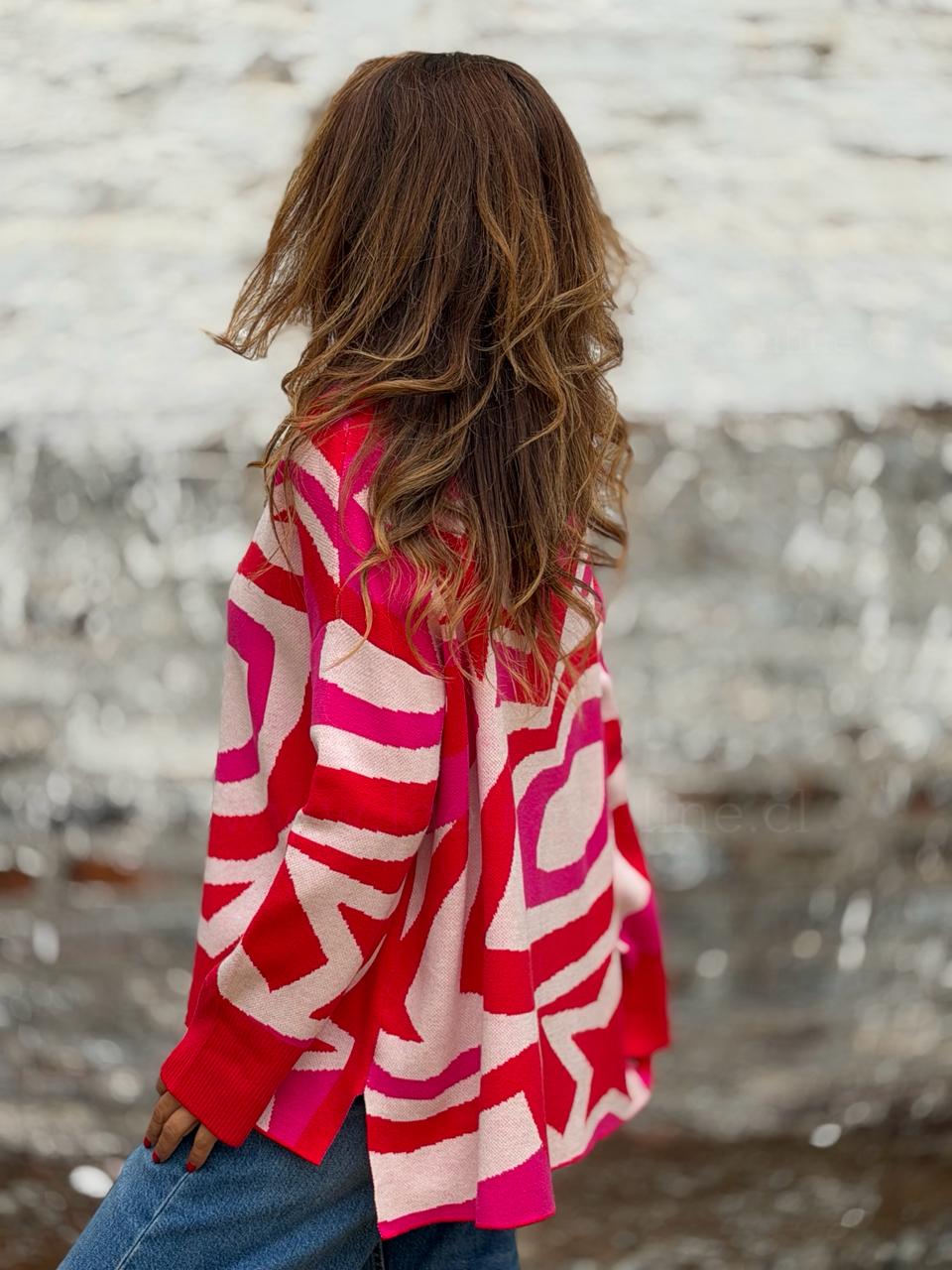 Sweater Beso rojo/rosa